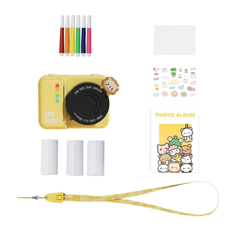 

Kids Instant Print Camera 3Inch Screen WIFI HD Digital Camera With 48MP Dual Lens Thermal Photo Paper