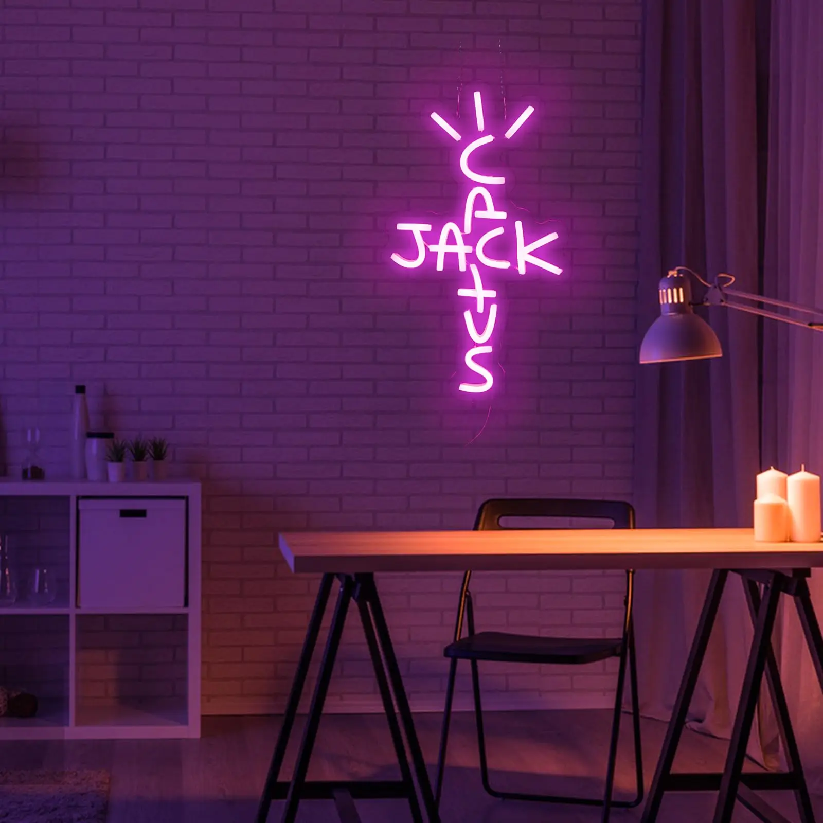 Custom Cactus Jack LED Neon Sign Light Art Wall Decoration Lights for Home Gaming Room Office Bar Christmas Party Birthday Gift