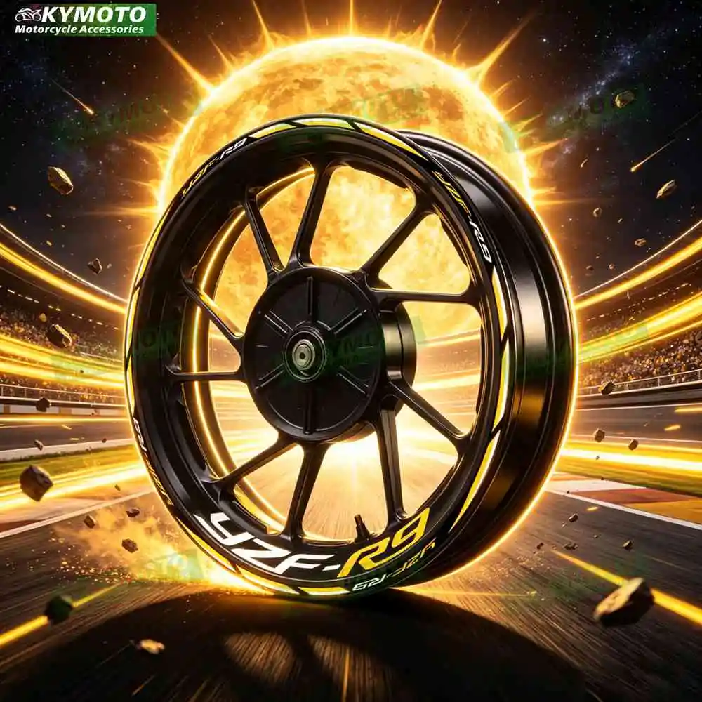 For YZF-R9 YZF R9 Motorcycle racing fairing accessories 17-inch front and rear wheel rim decals reflective decorative stickers