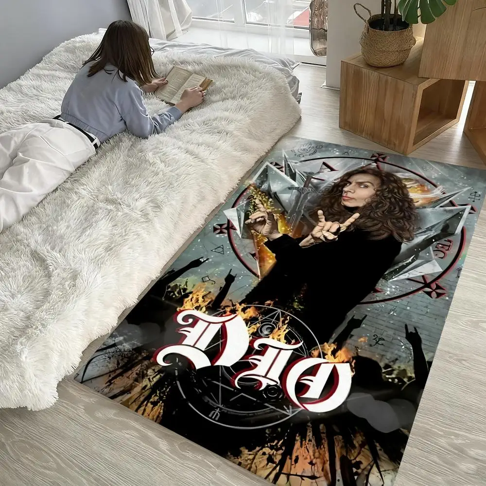 

D-DIOS Rock cool fashion Floor Mat Soft Thickened Non-Slip Door Mat for Living Room Home Decor Flannel Rugs