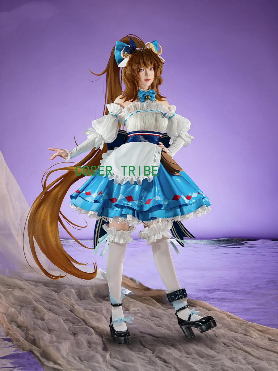 COSER TRIBE Arknights Eyjafjalla A Picnic Before A Long Trip Game Suit Sweet Lovely Dress Cosplay Costume Halloween Party Outfit