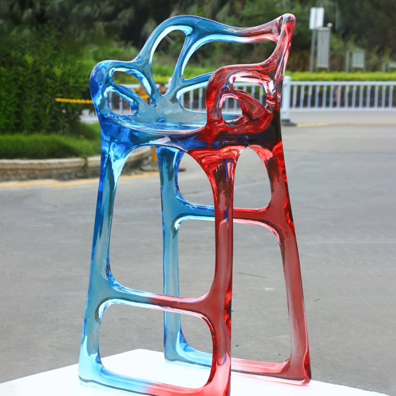 Light Luxury Bar Stool Transparent Resin Designer Model High Stool Bar Front Desk Chair