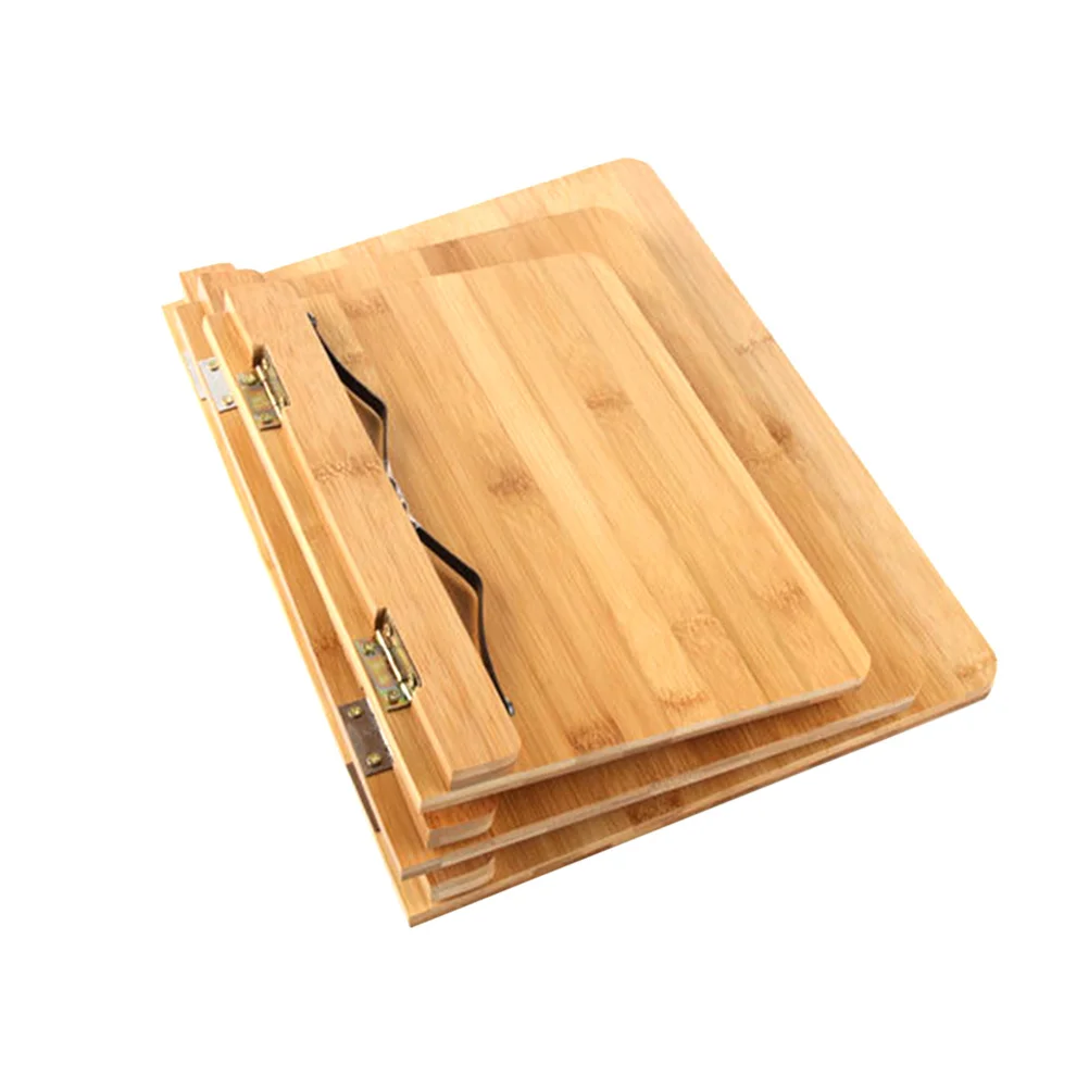 

1Pcs Bamboo Reading Stand Adjustable Multifunctional Reading Holder for Home Office Dorm Tablet Bracket Portable Wooden Shelf