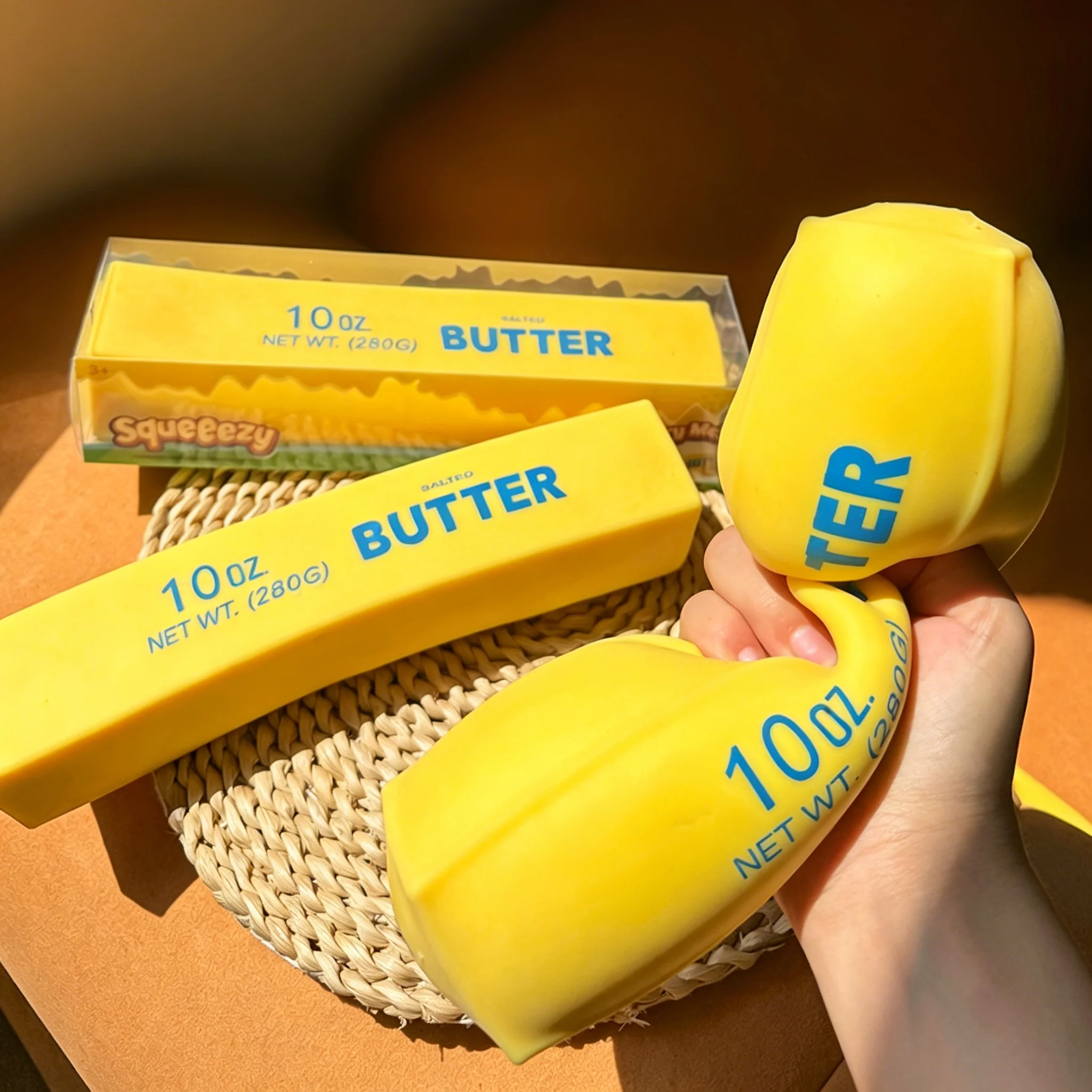 Boxed Simulation Butter Stick Squishy Toy Soft Squeeze Fidget Toy Stress Relief ASMR Decompression Desktop Prank Ornament