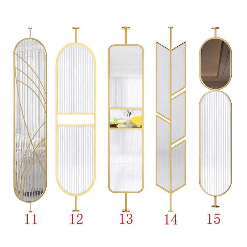 Customized. New Style Stainless Steel Glass Screen Carved Partition Living Room 201 Material Stainless Steel Folding Scr