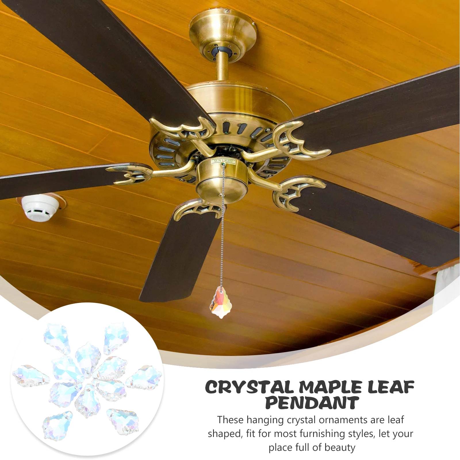 12 قطعة المعلقات كريستال مابل ليف حلي معلقة للثريات ويندوز حديقة شجرة عيد الميلاد زينة الشمس الماسك المنشور #1