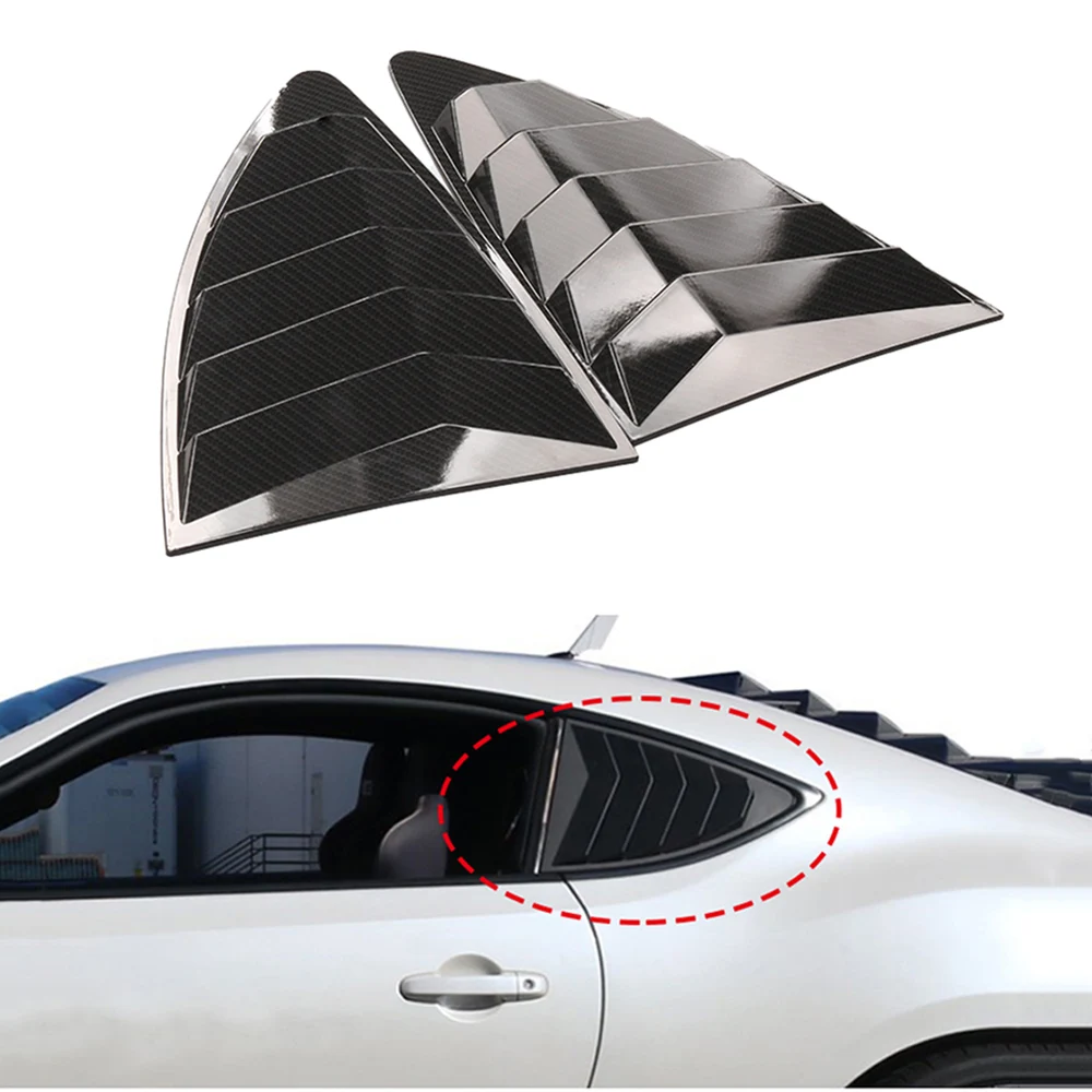 

Black Style Rear Quarter Window Louver ABS Plastic 1 Pair Fit For 2013-18 Scion FRS Subaru BRZ Toyota 86