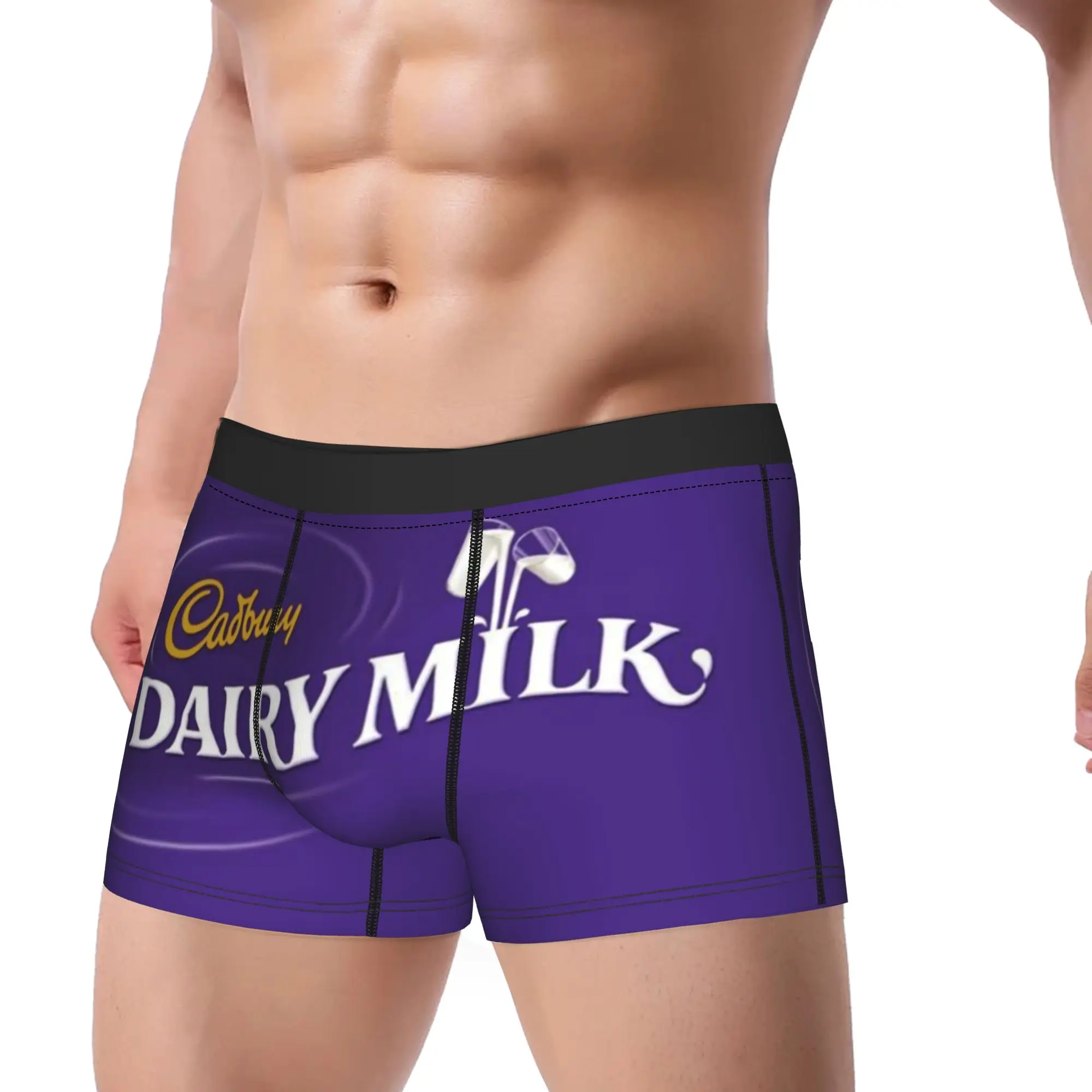 Purple Cadbury Underpants Breathbale Panties Male Underwear Comfortable Shorts Boxer Briefs