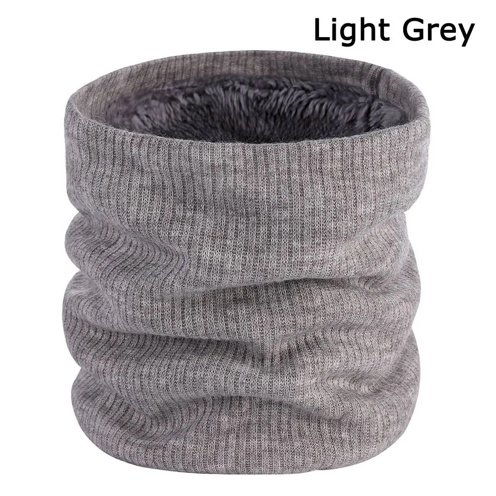 New Fleece Lined Knitted Scarf Warmer Neck Tube Double-Layer Winter Neck Gaiter Collar Scarf Thick Riding Mask Woman/Men