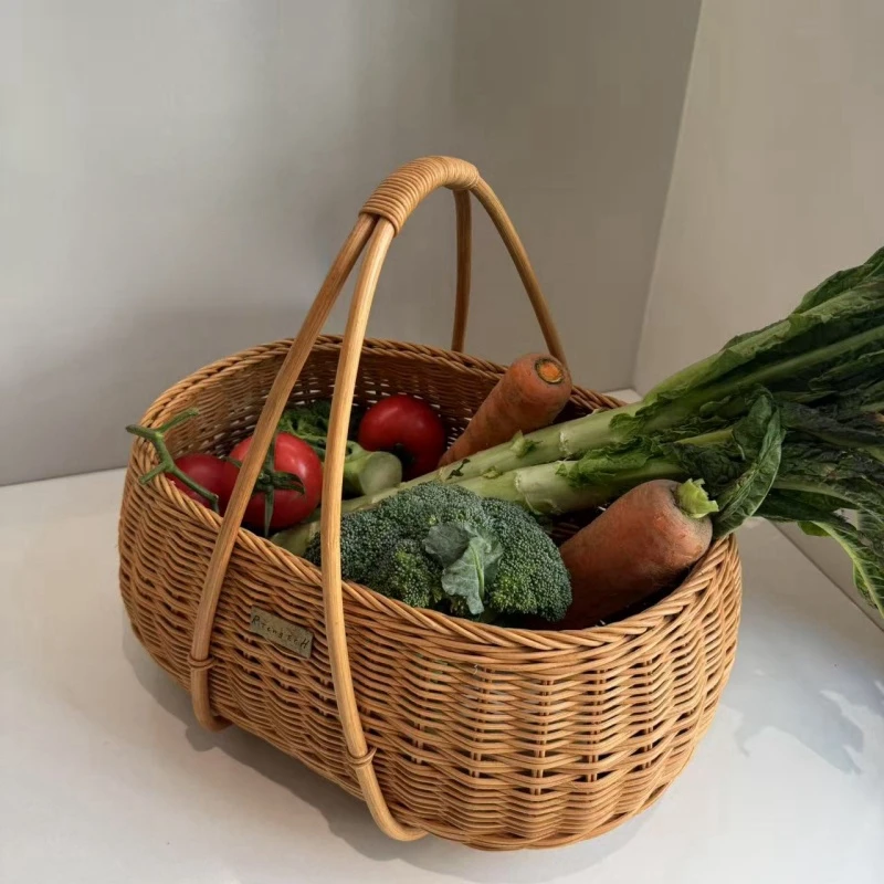 

Rattan vegetable basket, rattan fruit basket go out for storage