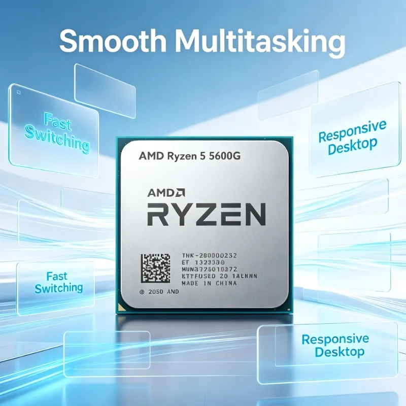 R5 5600G AMD Ryzen 5 5600G AM4 APU 6-Core 12-Thread 16MB Cache Desktop Processor Without Cooling Heatsink