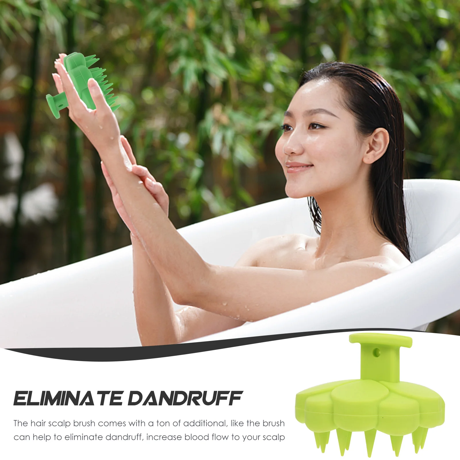 

Scalp Cleaning Brush Silicone Hair Shampoo Massage Tool Exfoliating Bath Resistant Portable Grooming