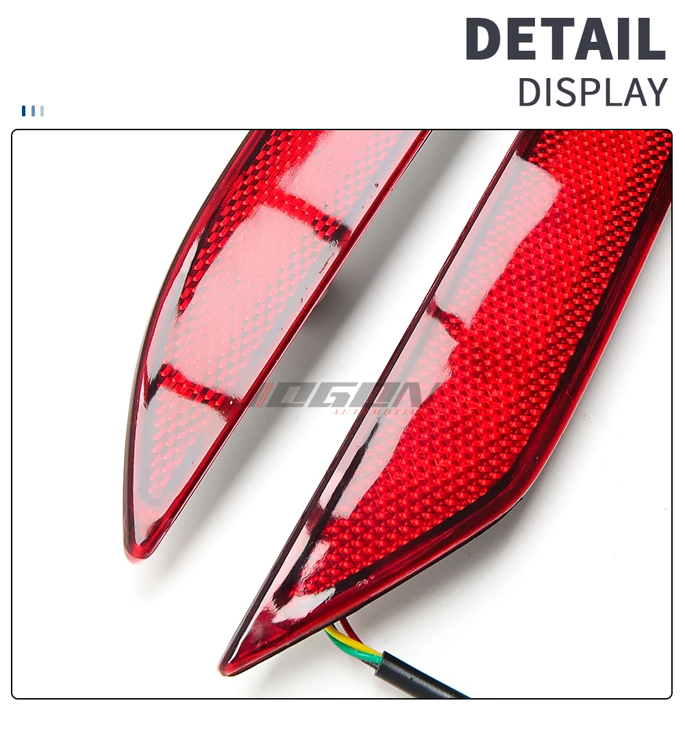 IJDMTOY Dark Red LED Rear Bumper Reflectors For VW Golf MK7 / GTI / E-Golf / Golf R (2015-2019)