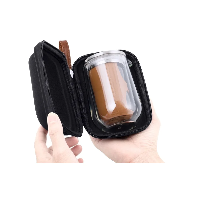 SAMADOYO-Portable Travel Glass Tea Set, One Pot, 2 Cups, Quick Cup to Brew Tea at Will