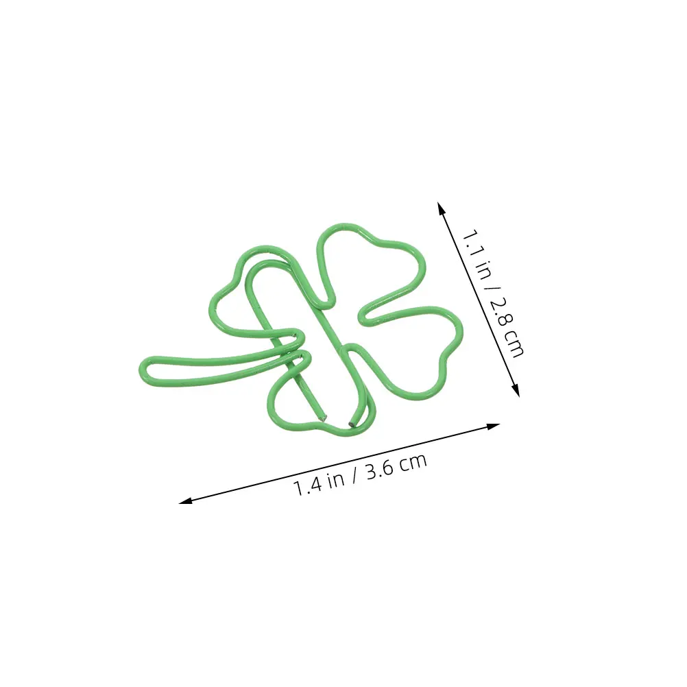 30 Pcs Paper Clip Delicate Clips Shamrock Shaped Colored File Fun Lucky Office