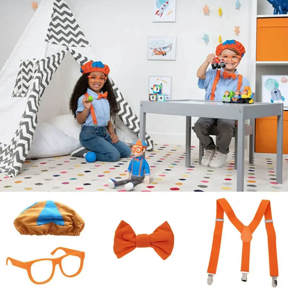 

New Be Like Engineer Dress Up! Role Play Costume Hat Glasses Suspenders Bow Tie Cosplay Home Party Accessories