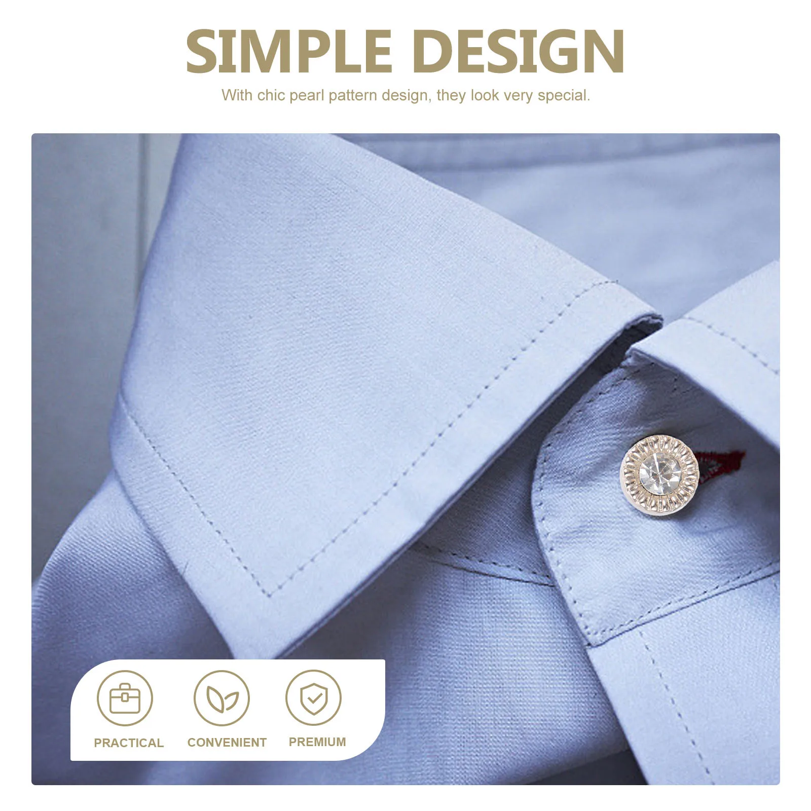 

40Pcs Alloy Pearl Buttons Shirt Coat Stylish Multi-Functional Sewing Buttons DIY Crafts Clothing DIY Ornaments