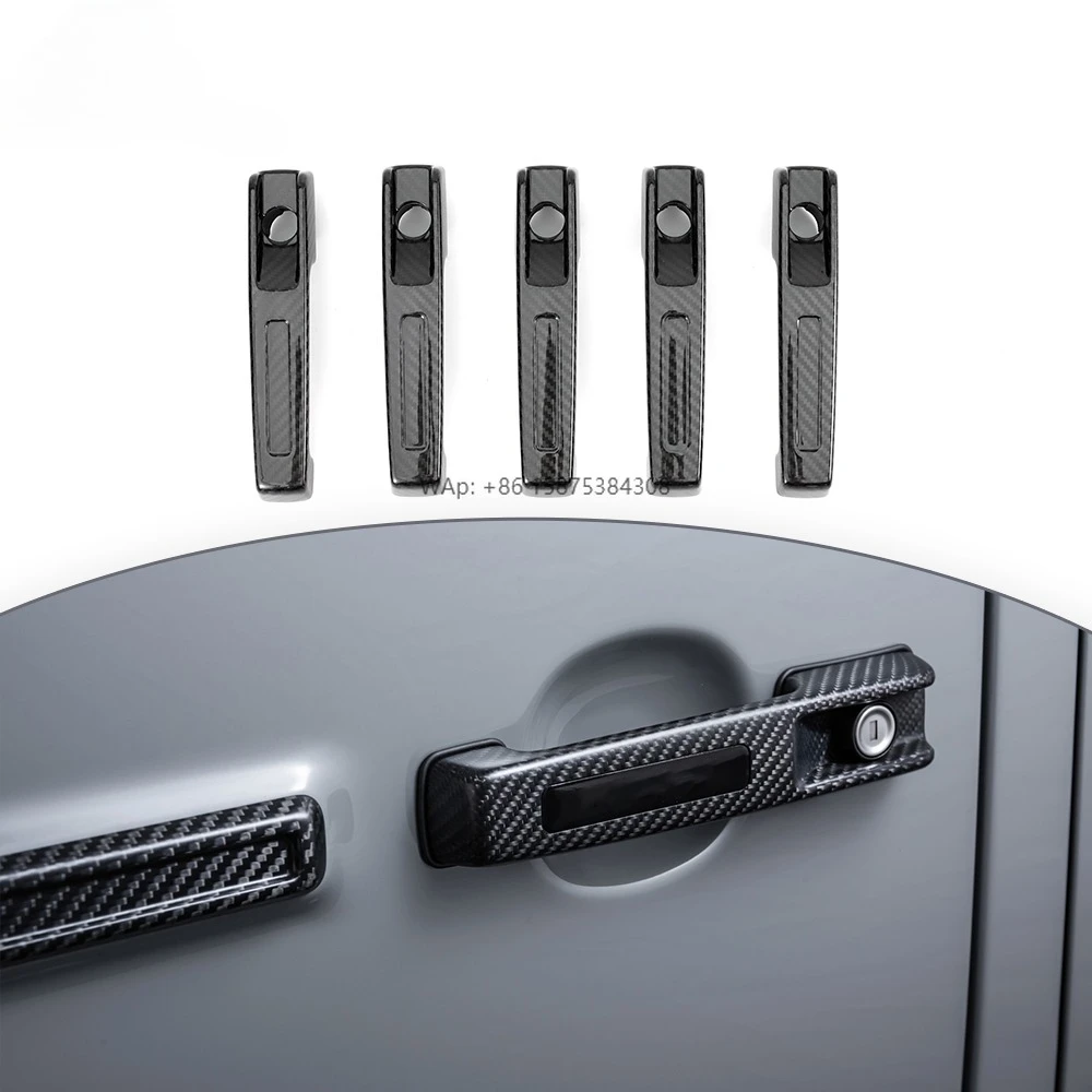 

G Class W463 W464 Dry Carbon Fiber Grooved Car Door Handle Cover 5 Pieces Glossy or Matt Black