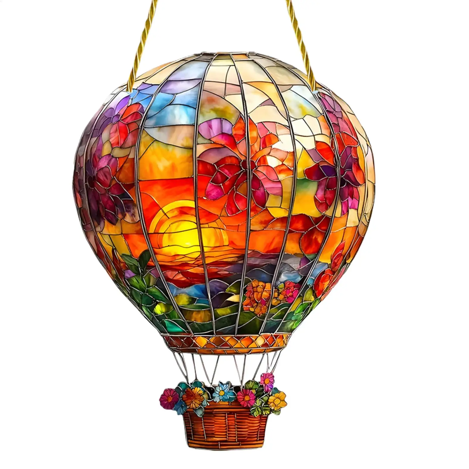 Sun Catcher Raam Muur Ophangbaar Gekleurd Decor 2D Platte Acryl Heteluchtballon Zon Catcher Raamdecoratie voor Huis Tuin