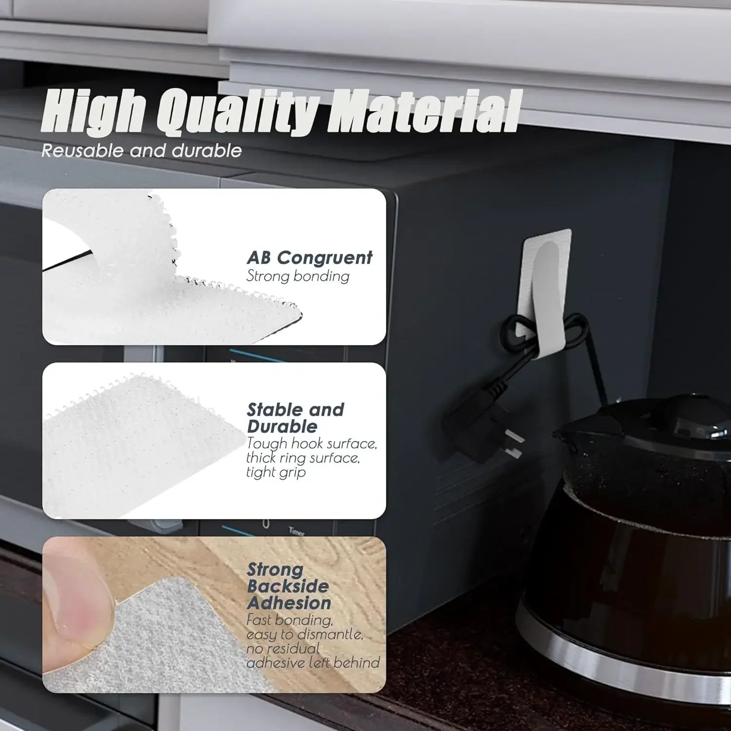 10-200PCS Riutilizzabili Magic Tape Organizzatori di cavi Fascette autoadesive regolabili per soluzioni di gestione dei cavi desktop ordinate