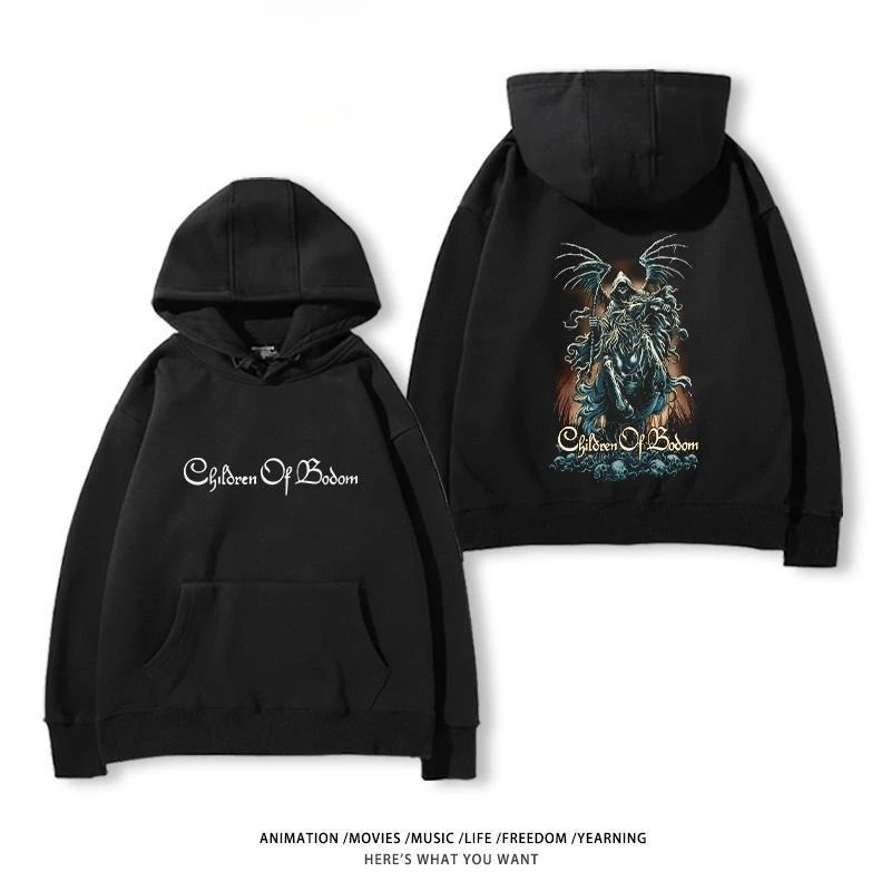 الأطفال روك أوف بودوم المعادن الثقيلة الفرقة معطف بقلنسوة الرجال والنساء فضفاض رداء علوي غير رسمي الأزواج شارع العليا البلوز