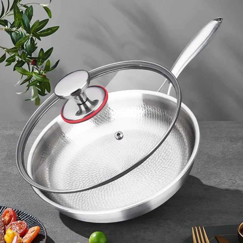 German flat bottomed pan titanium non stick hammer pattern steak pot zero coating kitchen household titanium pot