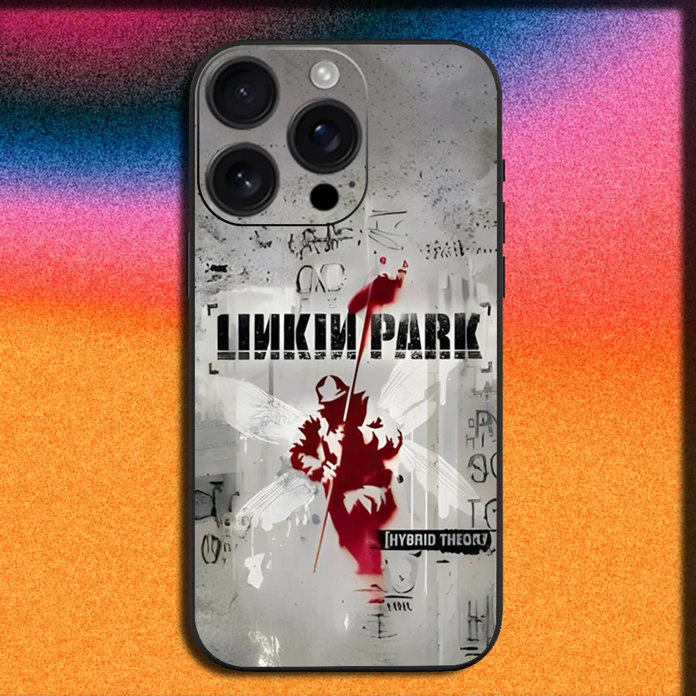 حافظة هاتف Singer Band L-Linkin P-Park لهاتف iPhone 16,15,14,13,12,11,Pro,XS,Max,XR,Plus,SE,Mini غطاء أسود ناعم