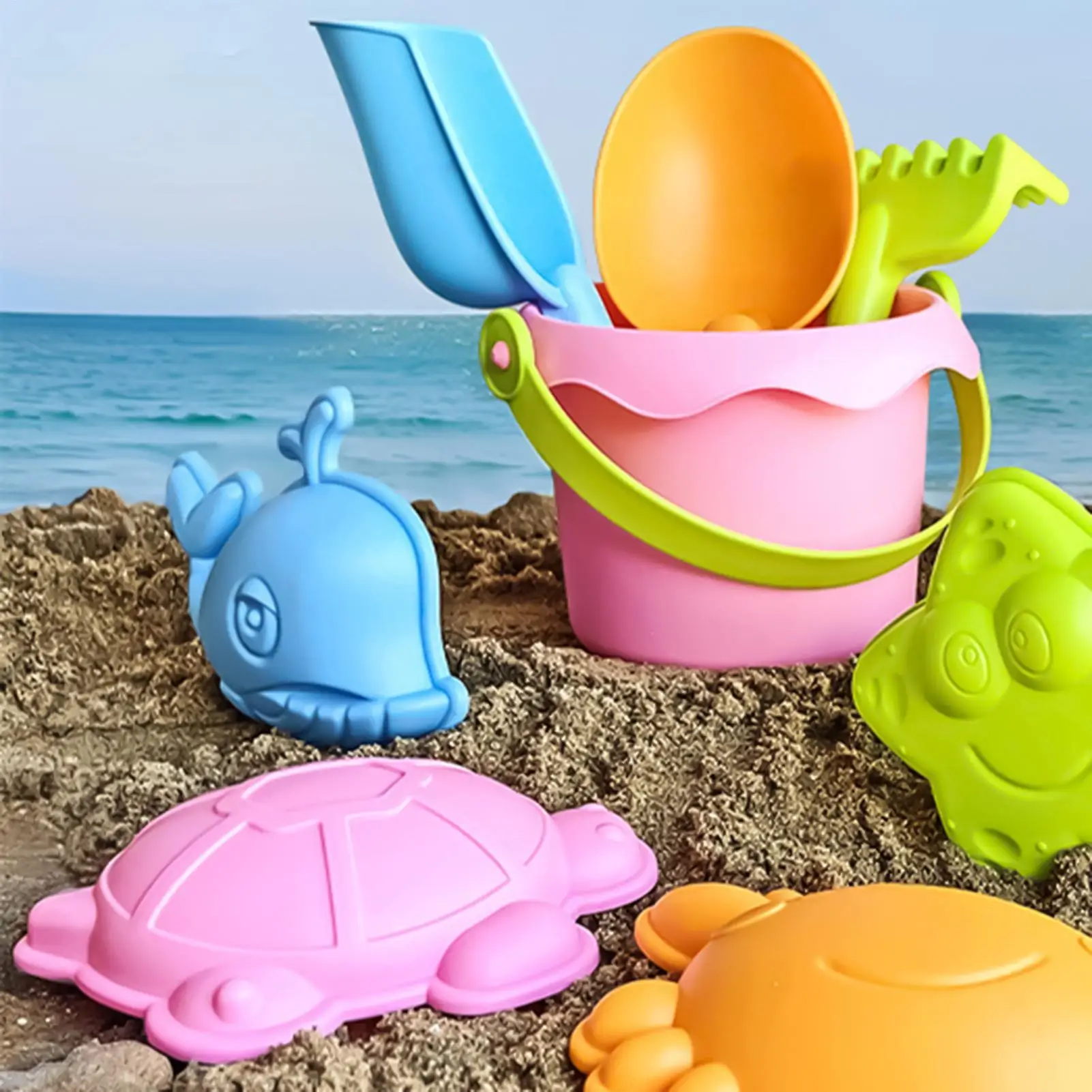 Kid Beach Toys Kids Sand Toys for Beach Lightweight Design Sandbox Castle Construction Kit With Molds Bucket Shovels for School