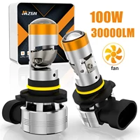 MZGN 2 uds 9005 9006 9012 H7 H11 H4 HB3 HB4 Bi LED lente de proyector bombilla de faro Turbo 30000lm lámpara, luces Led de coche 6000K