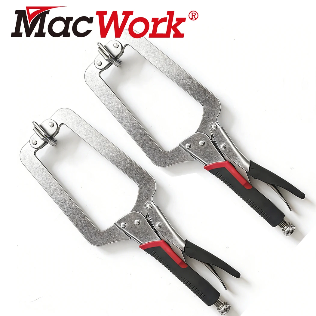 2PCS 15 inch Locking Face Clamp Adjustable Heavy-duty Vice Pliers Toughbuilt Welding C-clamp Woodworking Pliers Metal Clip