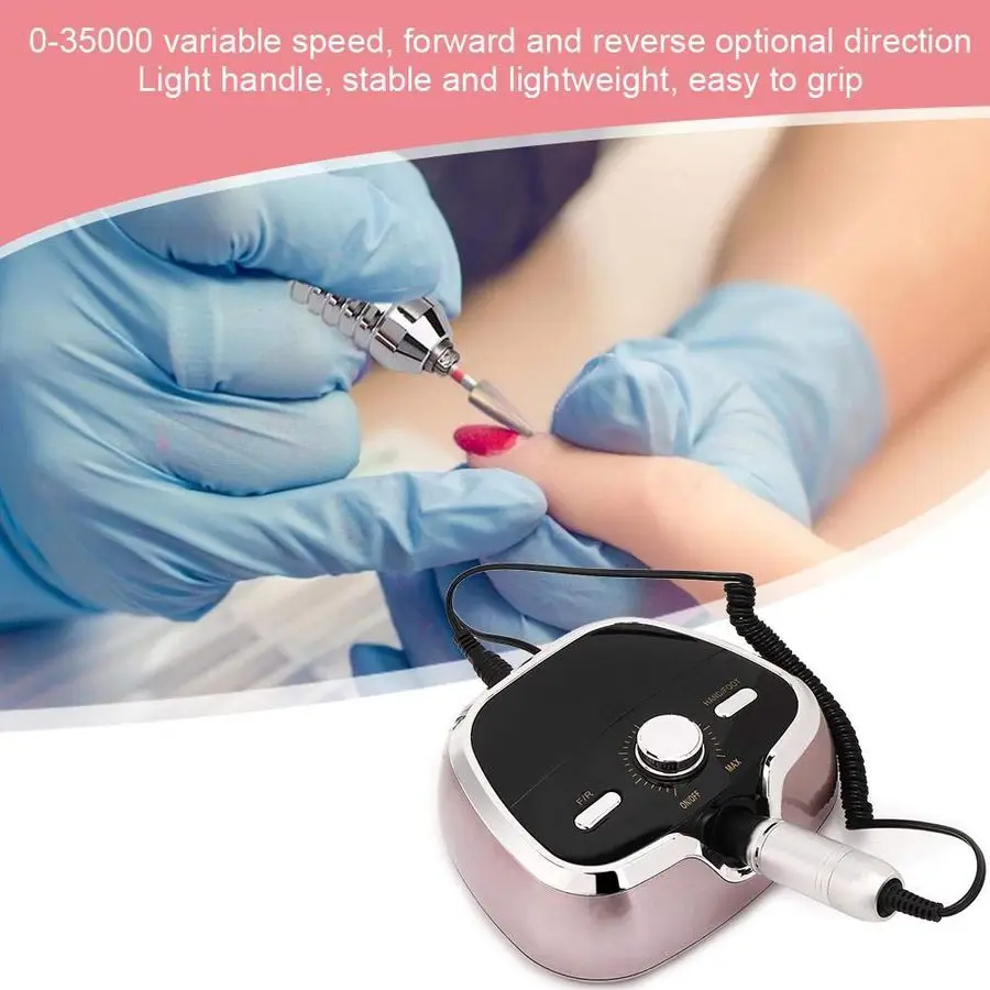 آلة حفر الأظافر الكهربائية الاحترافية، 35000 دورة في الدقيقة 6 بت دواسة القدم مجموعة أدوات مانيكير لصالونات التجميل لإزالة الأكريليك، باديكير am #3