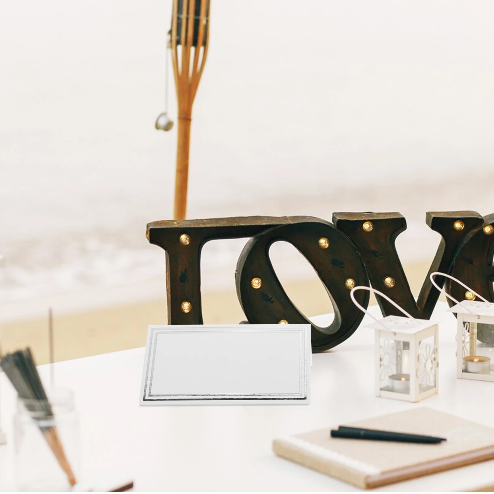 

100pcs Table Place Card Seat Reserved Paper Tent Wedding Party Blank Name Card Elegant Banquet Foldable Sign Guest Table Number