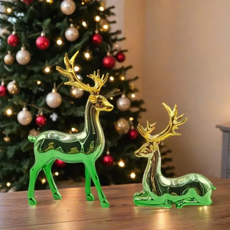 Christmas 6.3in Reindeer Statue Ornament, Home Decor, Office Desktop Creative Decoration, Various Holiday Gifts