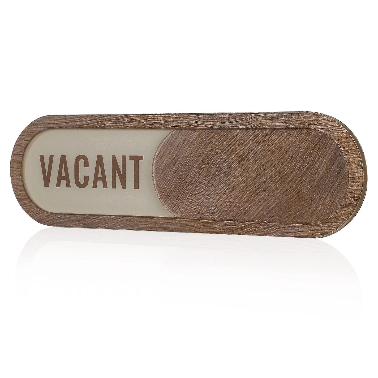 1Set Sliding Door Sign Reserved Vacant Wood Texture Smooth Slider Adhesive Mounted Privacy Indicator Office Conference Room