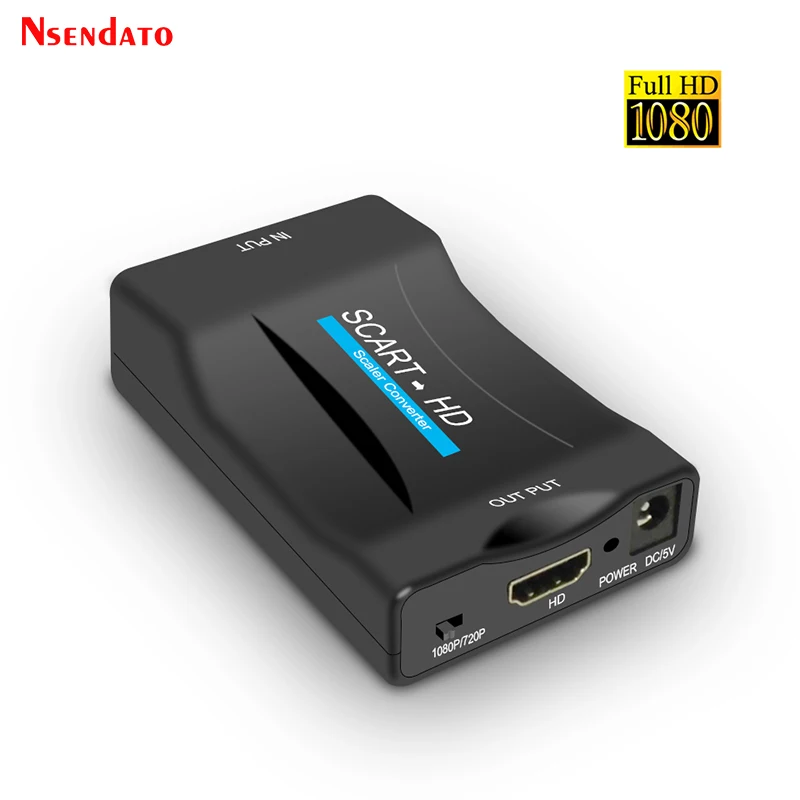 720P/1080P SCart  To HDMI-Compatible Video Audio Converter Upscale Scart HDMI-Compatible Adapter for PAL/NTSC Sky Box DVD TV