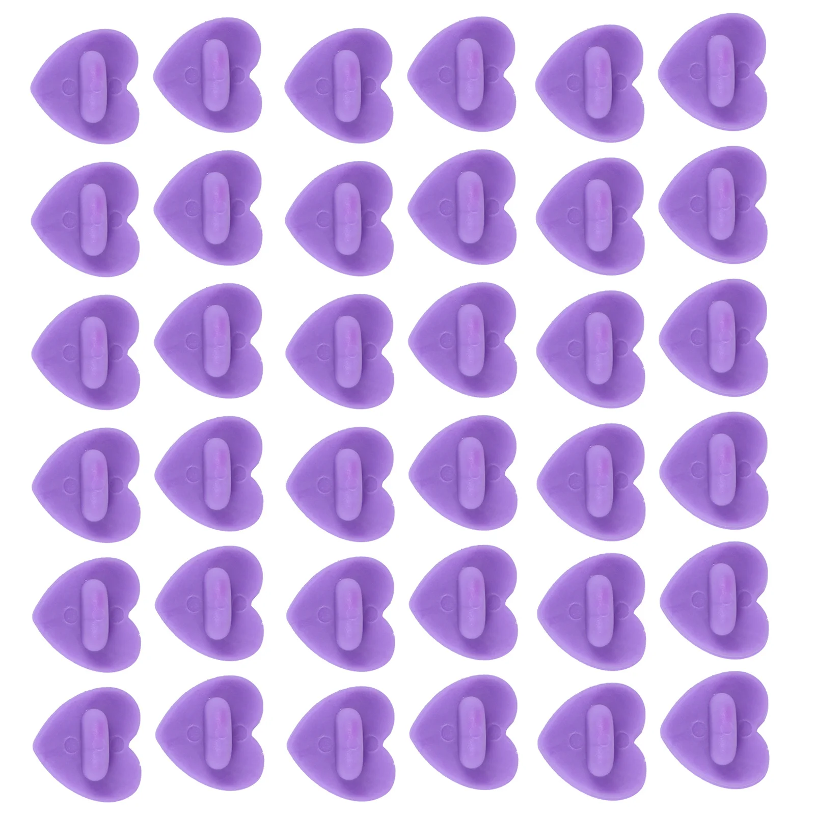 

100pcs Heart Shaped Brooch Pins Rubber Backing Secure Lock Clasp Half Round Handle For Uniform Badges Name Tags Diy Jewelry
