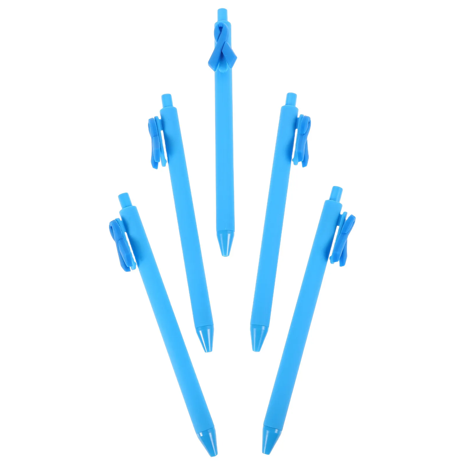 5Pcs Fun Ribbon Shaped Ballpoint Awareness Charity Support Tool Smooth Writing Plastic Pen for Office School Party