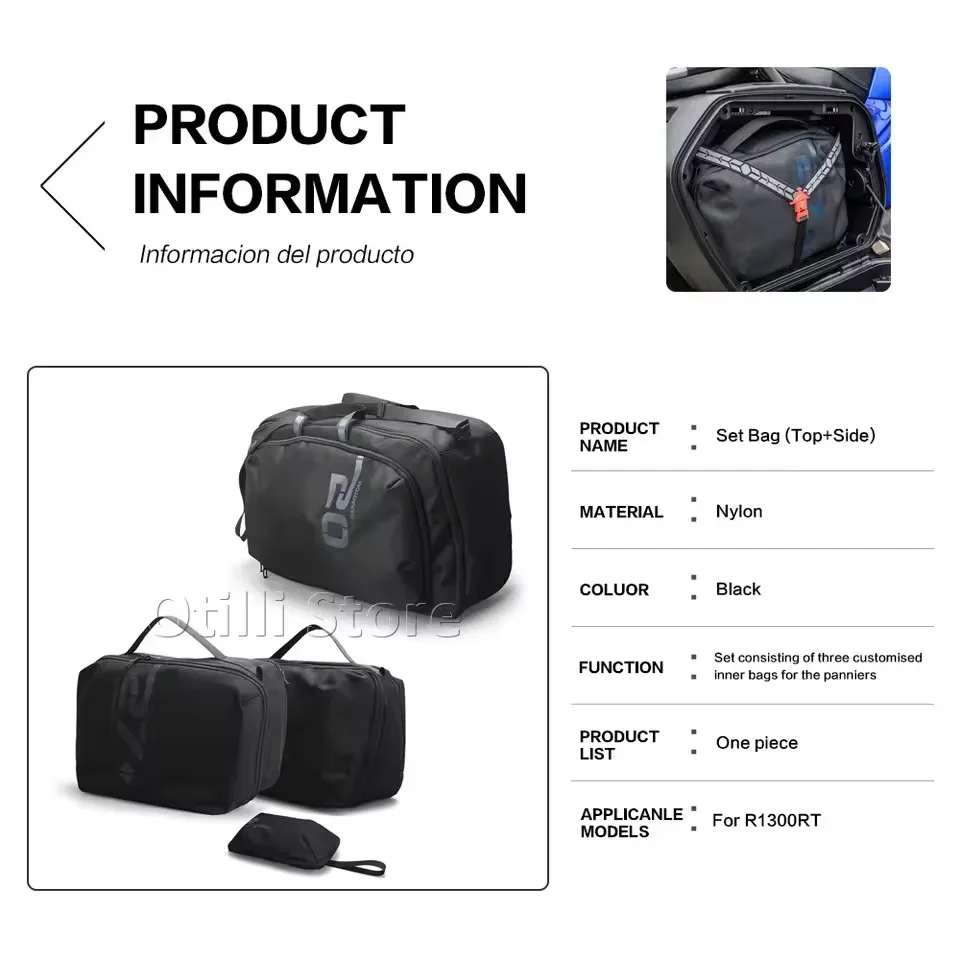 For BMW R1300RT R 1300 RT 1300rt 2025- Motorcycle Luggage Inner Bag Expandable Top Case Pannier Saddlebag Waterproof Tool Bags