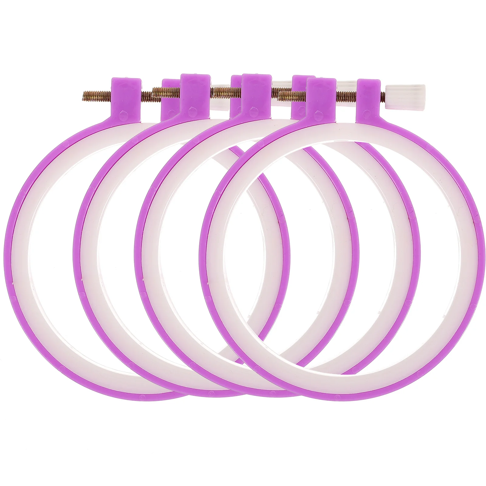 

4 Pcs Embroidered Floral Cloth Edge The Ring DIY Embroidery Hoops Round Frame Cross Stitch Bamboo Wooden Rings