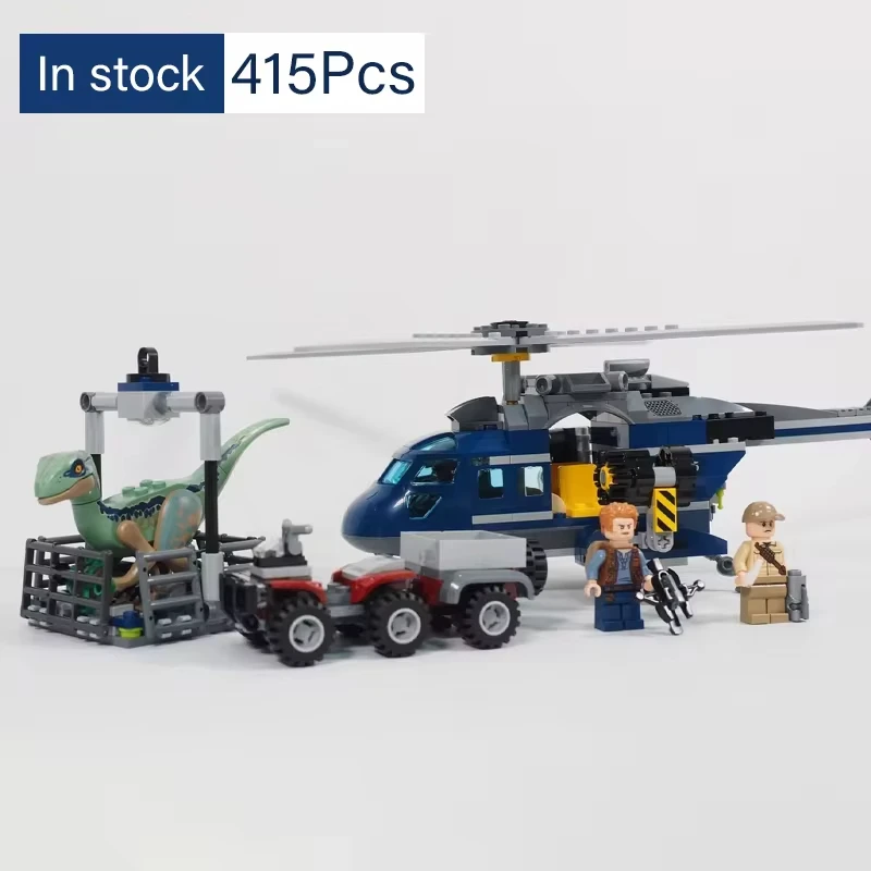 Blue Helicopter Pursuit Jurassics Building Blocks 75928 10925 Educational Toys for Children Birthday Christmas Gift