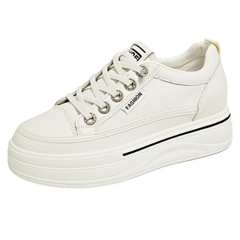 

Корейская женская обувь на платформе, мода 2025 года, повседневная уличная универсальная обувь на танкетке со шнуровкой, удобные прогулочные женские кроссовки