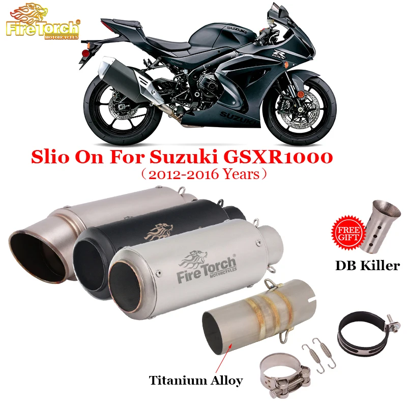 Slip On For Suzuki GSXR1000 GSXR 1000 Motorcycle GP Exhaust With Titanium Alloy Middle Link Pipe  Connec Muffler Moro DB Killer