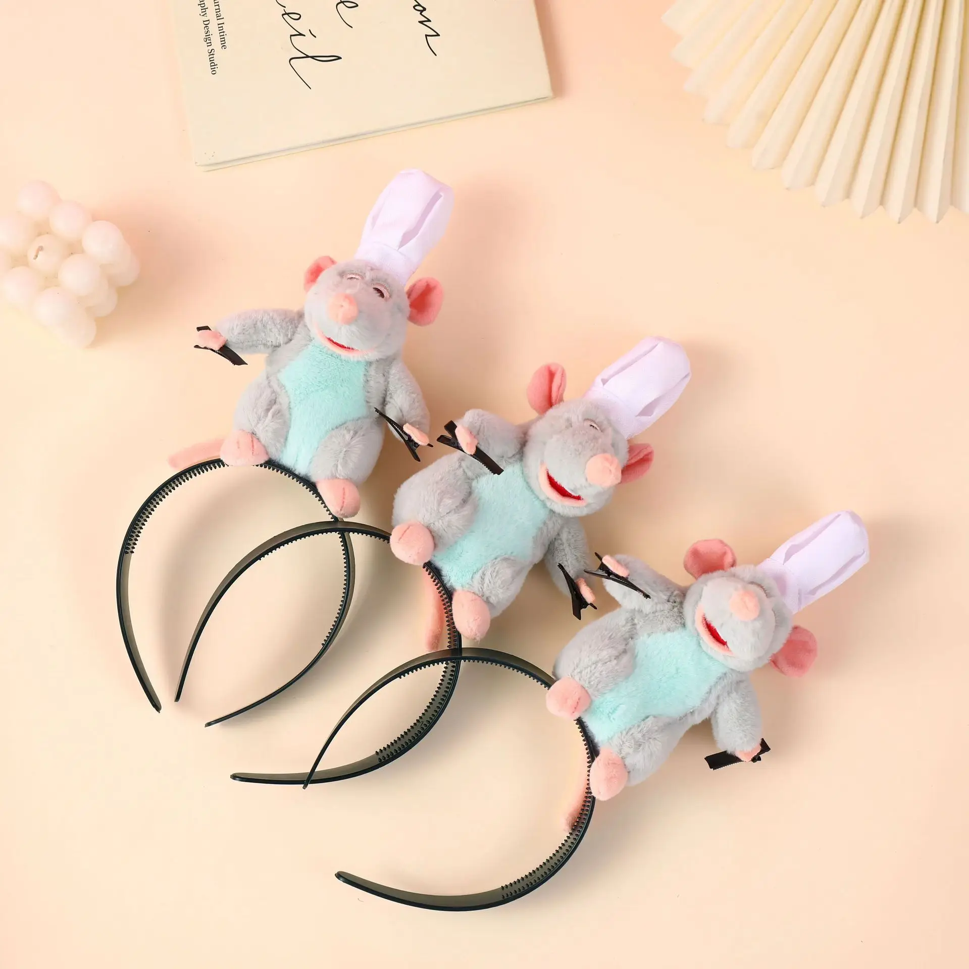 Disney Anime Kawaii Ratatouille Hairband New Cartoon Boneca Headband Hairpin foto Headdress Criatividade Menina Surpresa Presentes
