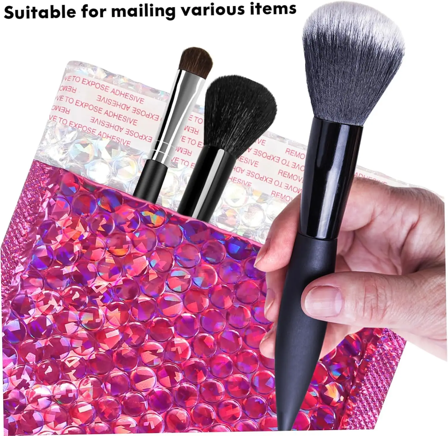 100 Pcs Holographic Bubble Mailers,Metallic Bubble Mailers,Waterproof Poly Padded Envelopes,Self Sealing Cushion Envelopes