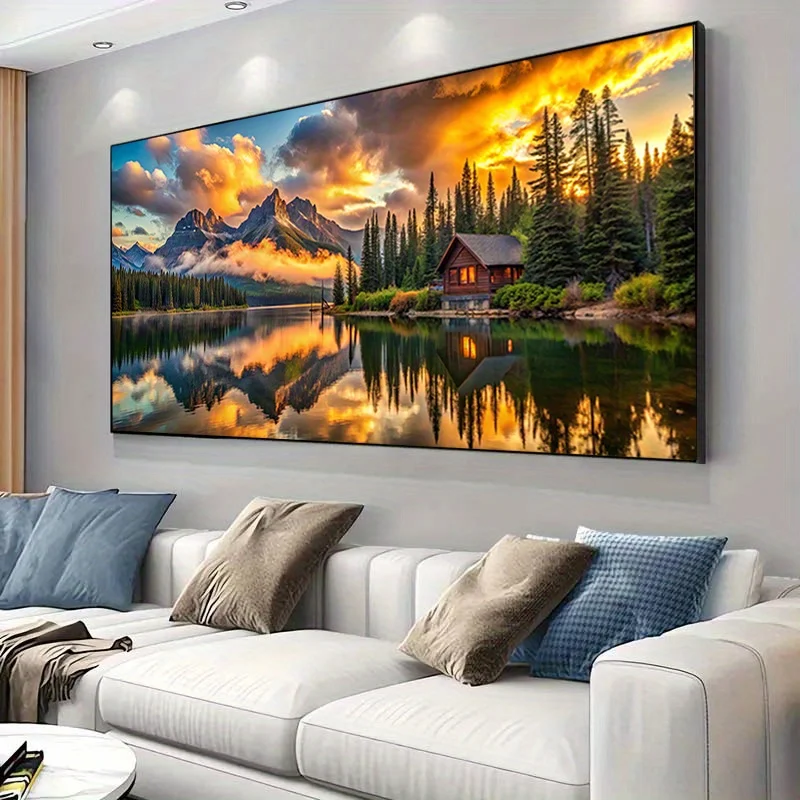 

Modern Reflective Landscape Art Canvas Painting Art for Living Room Modern Canvas Poster for Bedroom Decoration Cuadros No Frame