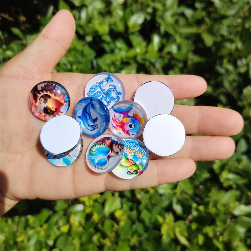 10 Stück Y2K Accessoires Mädchen-Gesichts-Glas-Cabochons, flache runde Cameo-Anhänger, DIY-Zubehör für Schlüsselanhänger, Kühlschrankmagnete und Bastelarbeiten – Detail 3