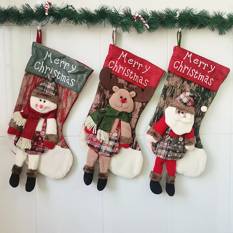 Christmas Decorations Santa Gift  New Year Eve Felt Xmas Decoration Sublimation Christmas Stocking 4Pcs