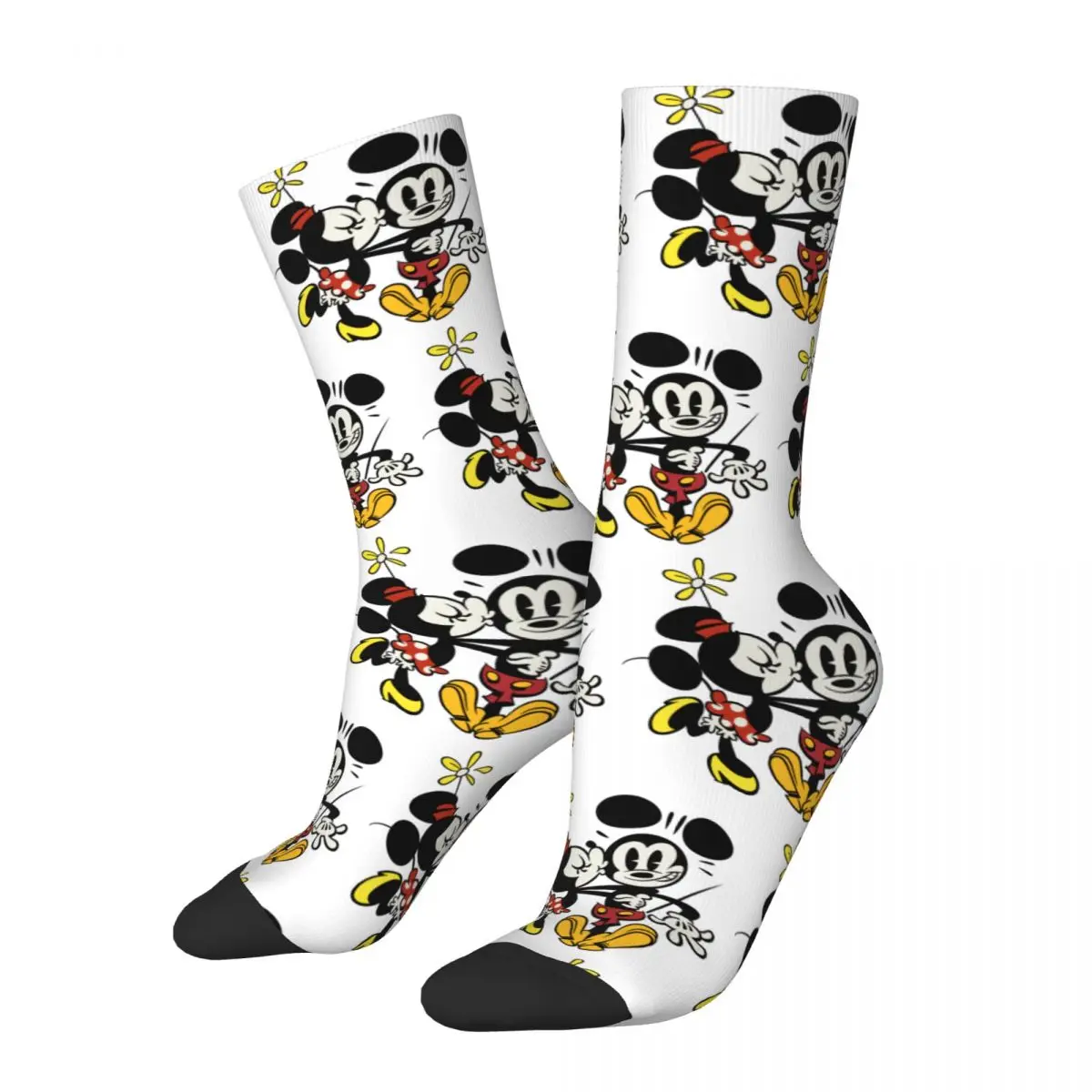 Winter Warm Fashion Women Men Mickey Minnie Kissing Socks Non-slip Crew Socks