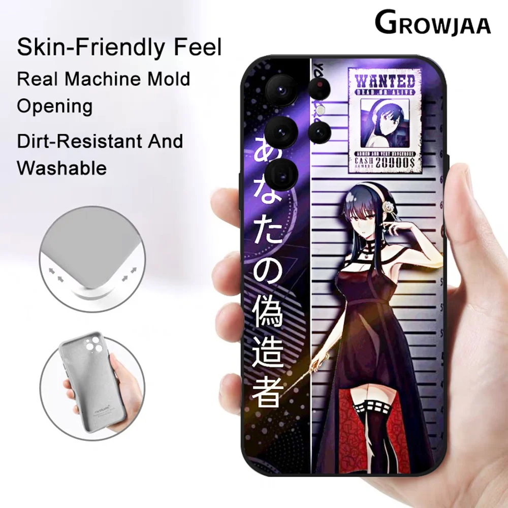 Etui na telefon Kawaii Anime S-SPY×FAMILY A-Anya do Samsung Galaxy S24 Ultra S22 S23 Ultra S21 S20 5G Protective Silicone TPU Funda