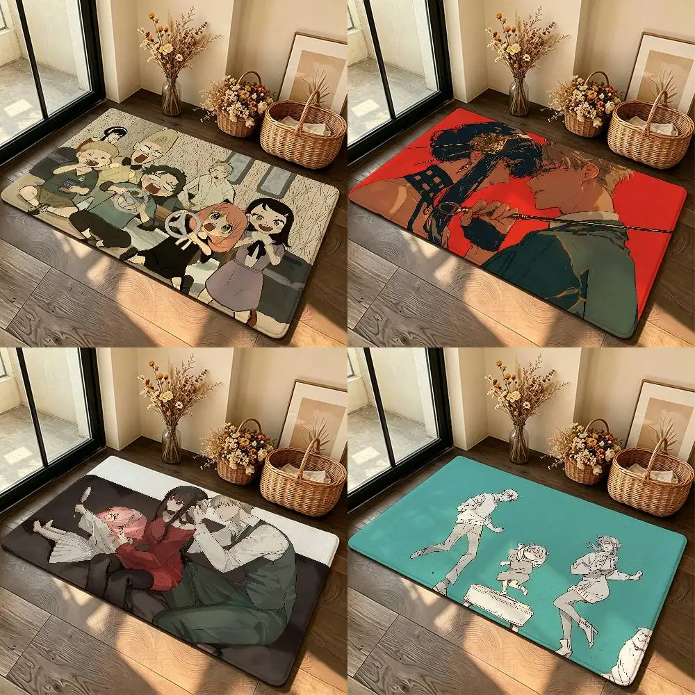 Anime S-spy-familys Carpet Bathroom Anti-slip Mat Door Mat Home Decoration Mat Entrance Door Mat Scratch-resistant Door Mat
